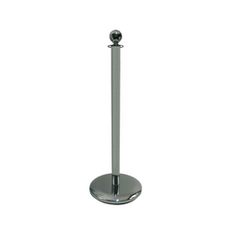 Poteau de guidage laitonné tête boule – Acier H1000mm pour gestion de file d'attente haut de gamme