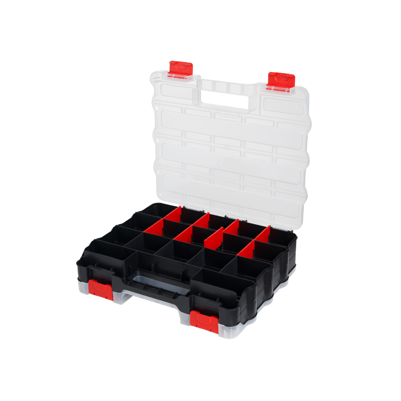 Mallette double - 32 compartiments - 19 séparateurs amovibles