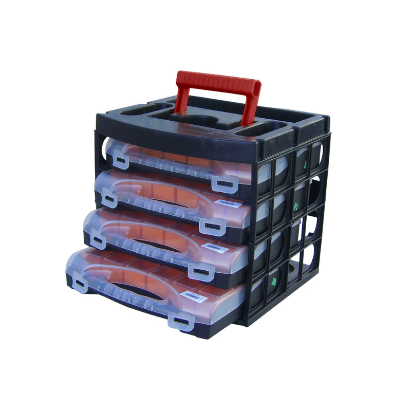 Caisson de transport avec 4 mallettes à godets