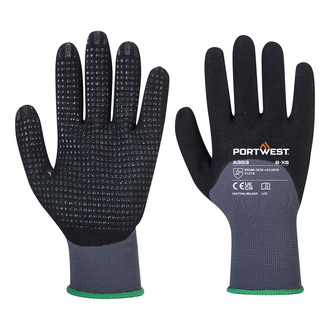 Gant Nitrile Mousse ¾ Paume Picots