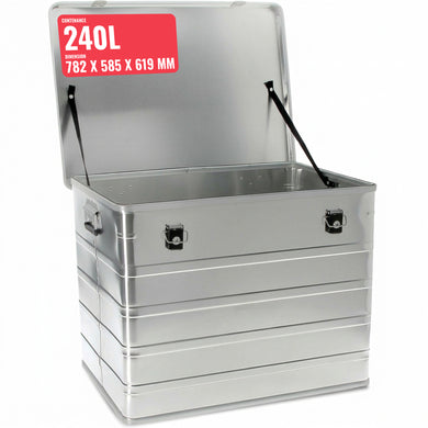 Malle aluminium avec coins de 29L à 425L