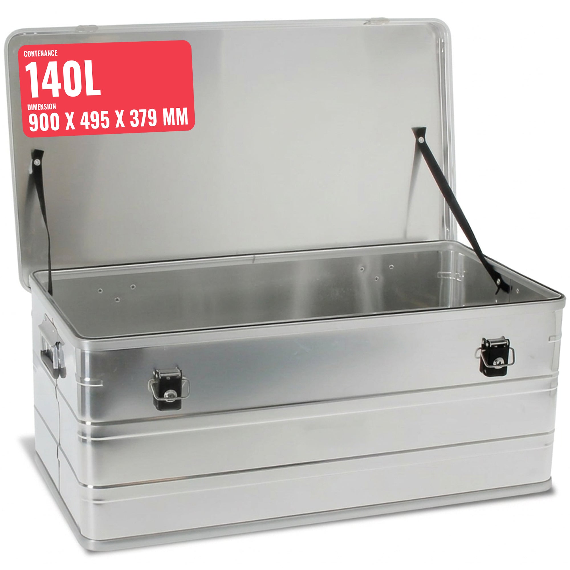 Malle aluminium avec coins de 29L à 425L