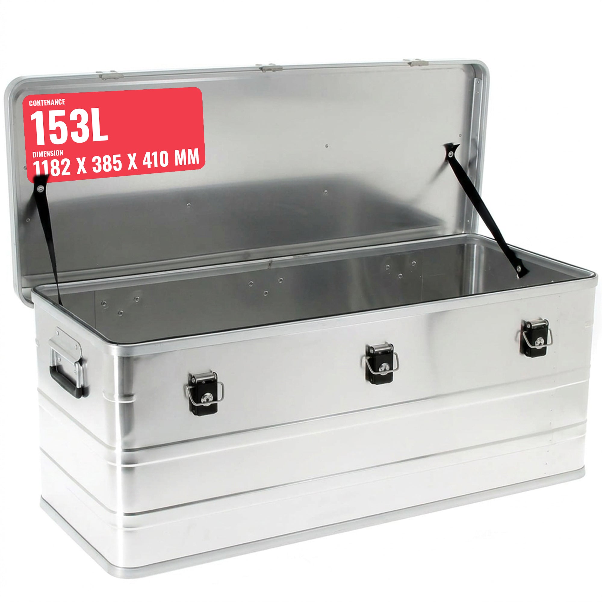 Malle aluminium avec coins de 29L à 425L