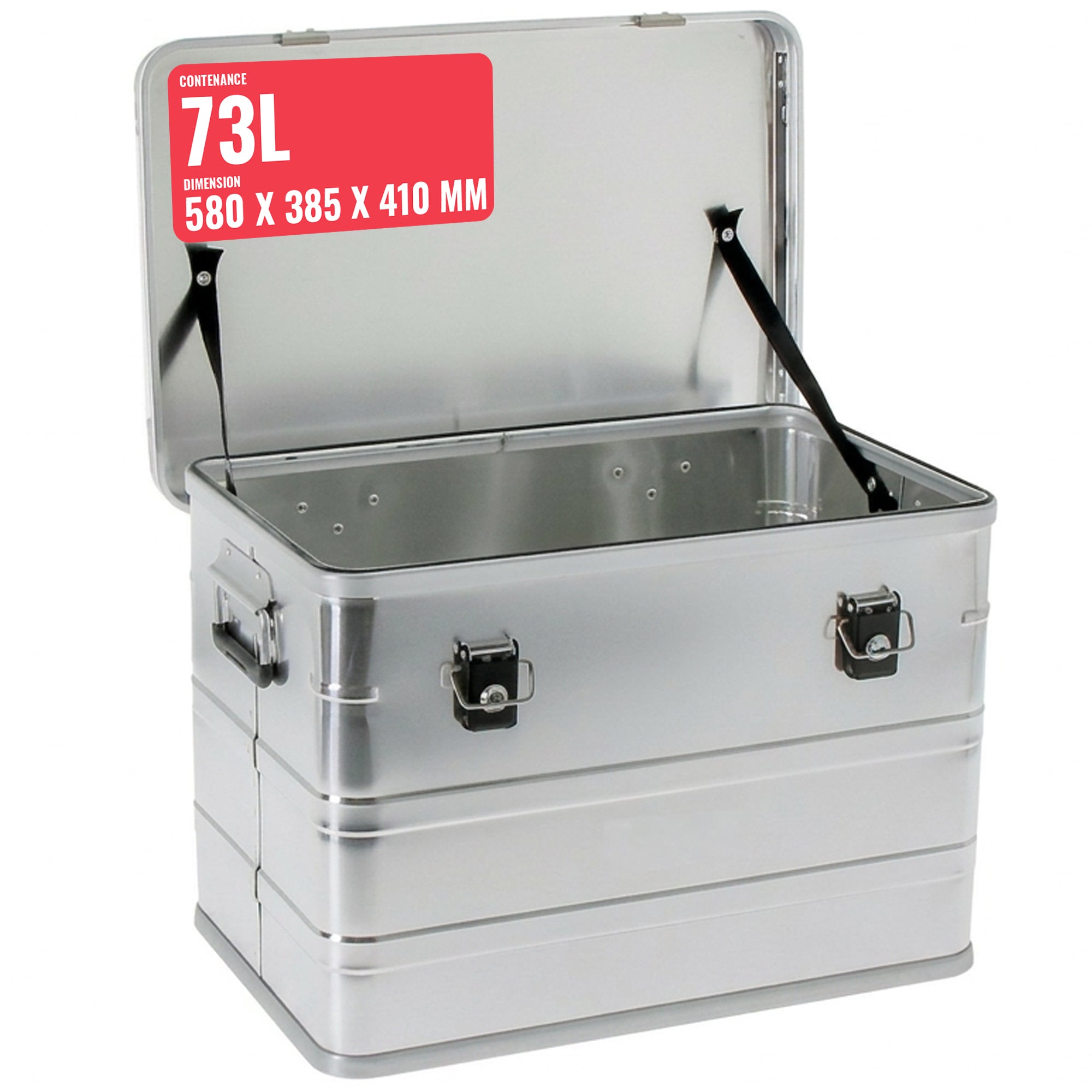 Malle aluminium avec coins de 29L à 425L