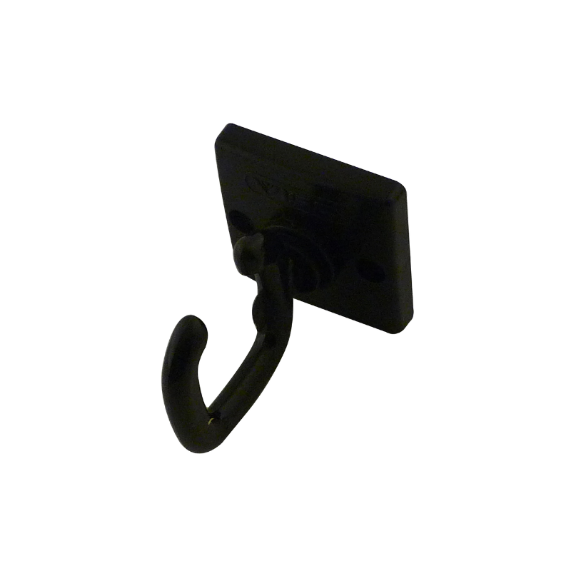 Crochet plastique ouvert sur platine - blanc