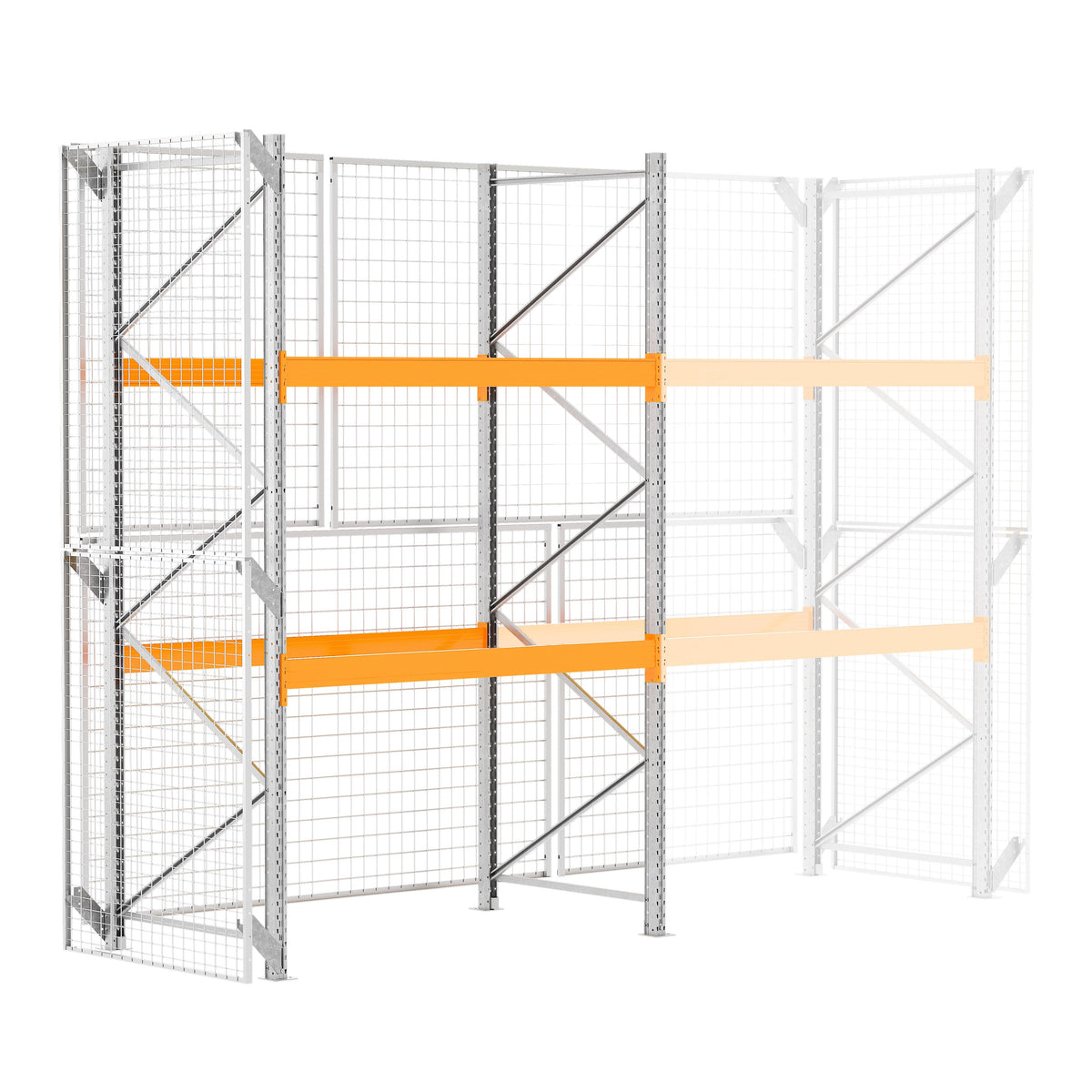 Rack à palettes Epsirack sécurisé avec fond et côtés grillagés