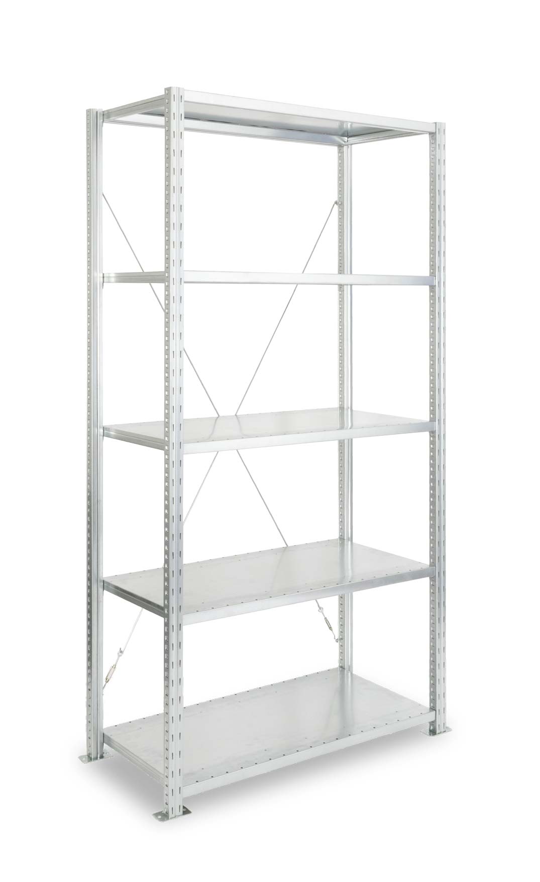 Rayonnage galvanisé Adaptiv à tablettes tôlées, versions Adaptiv et Adaptiv XL