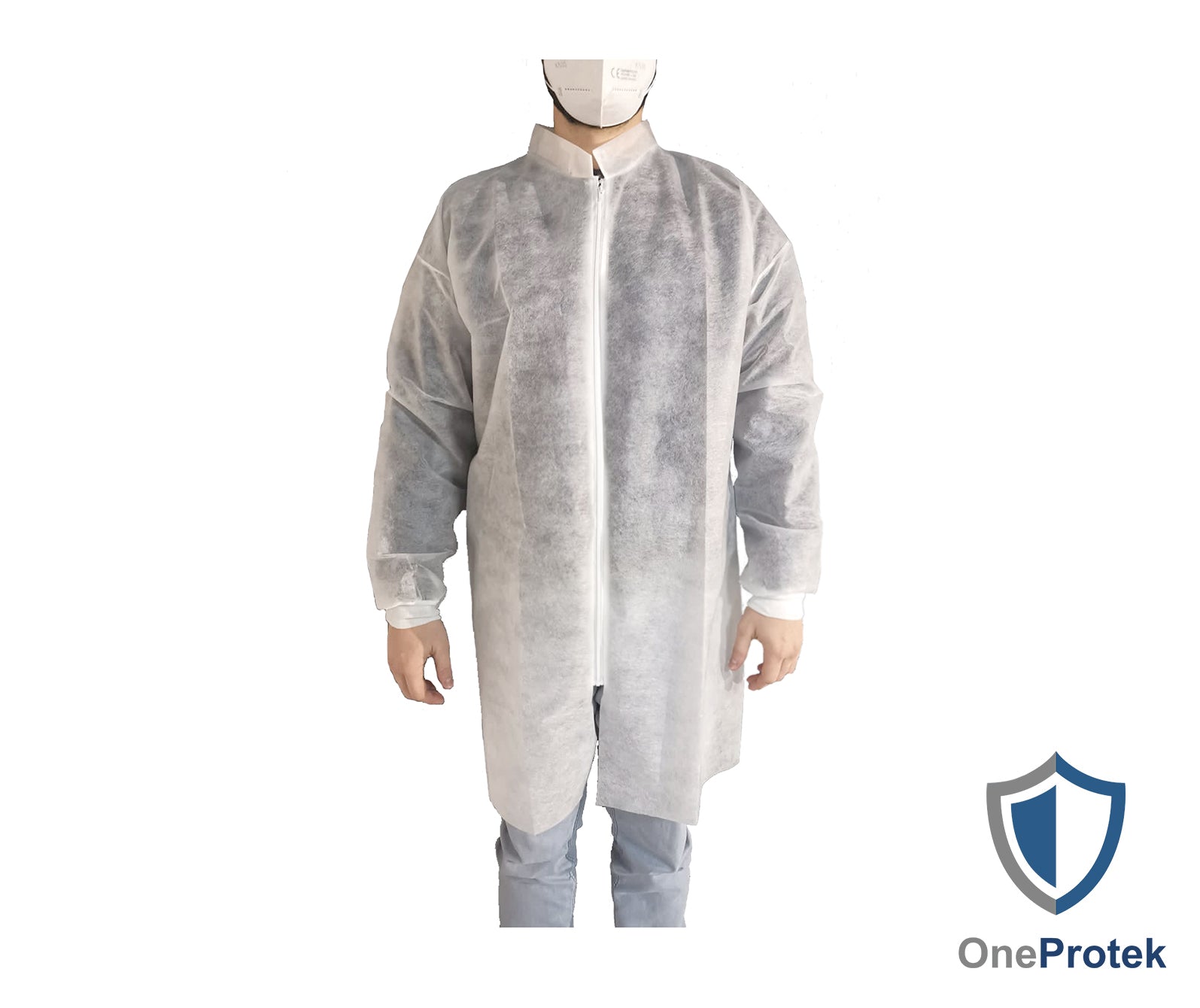 ONEPROTEK Blouses Visiteurs Jetables Fermeture Éclair – Carton de 10 sachets de 10