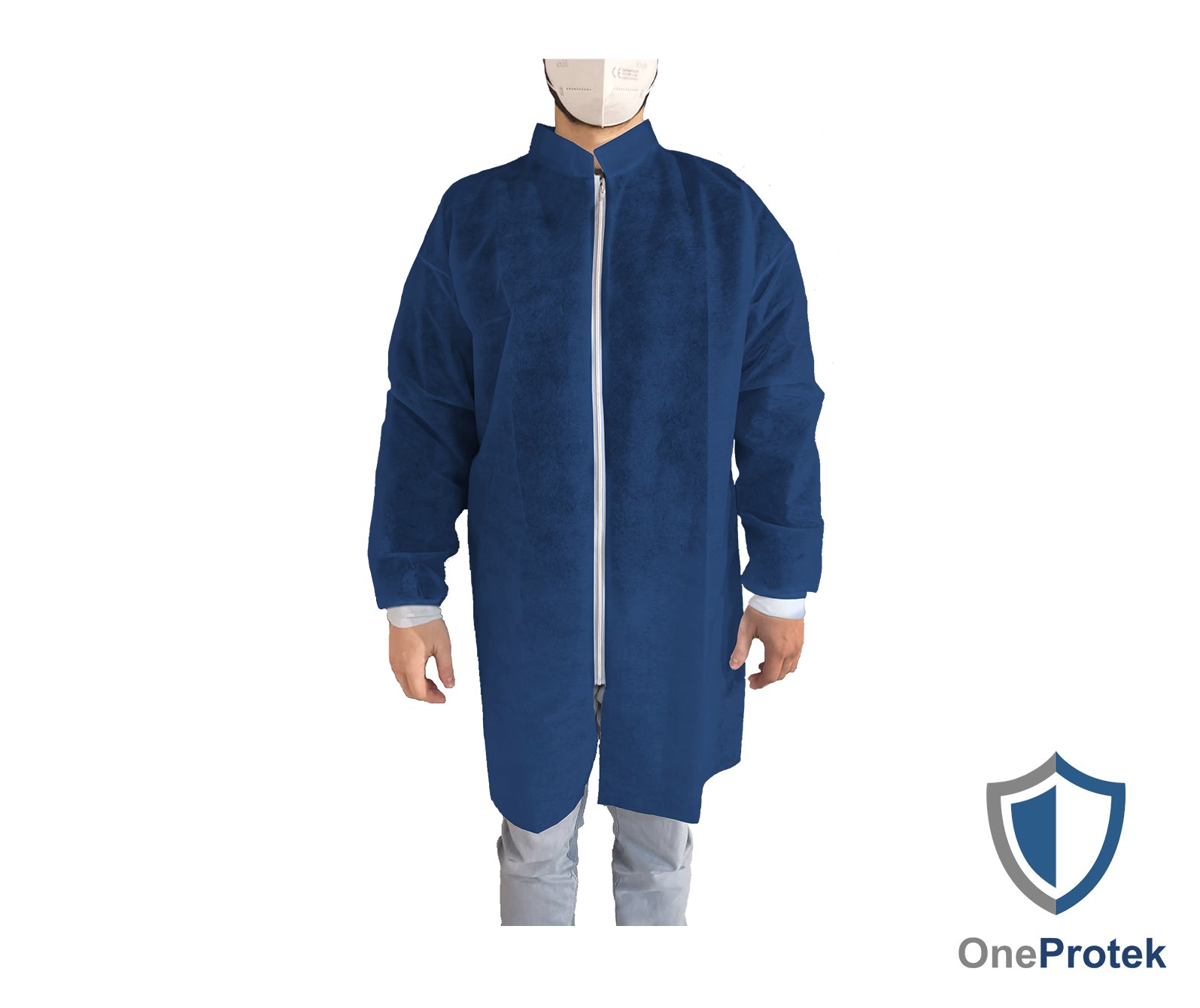 ONEPROTEK Blouses Visiteurs Jetables Fermeture Éclair – Carton de 10 sachets de 10