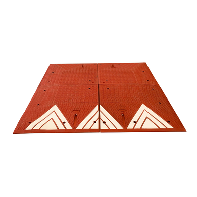 Coussin berlinois rouge avec flèche de circulation (1 côté)