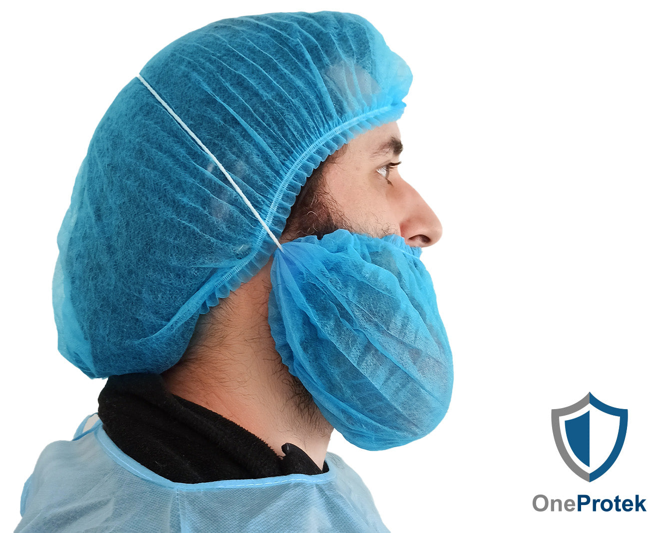 ONEPROTEK Cache-Barbes Jetables Taille Unique – Carton de 20 sachets de 100