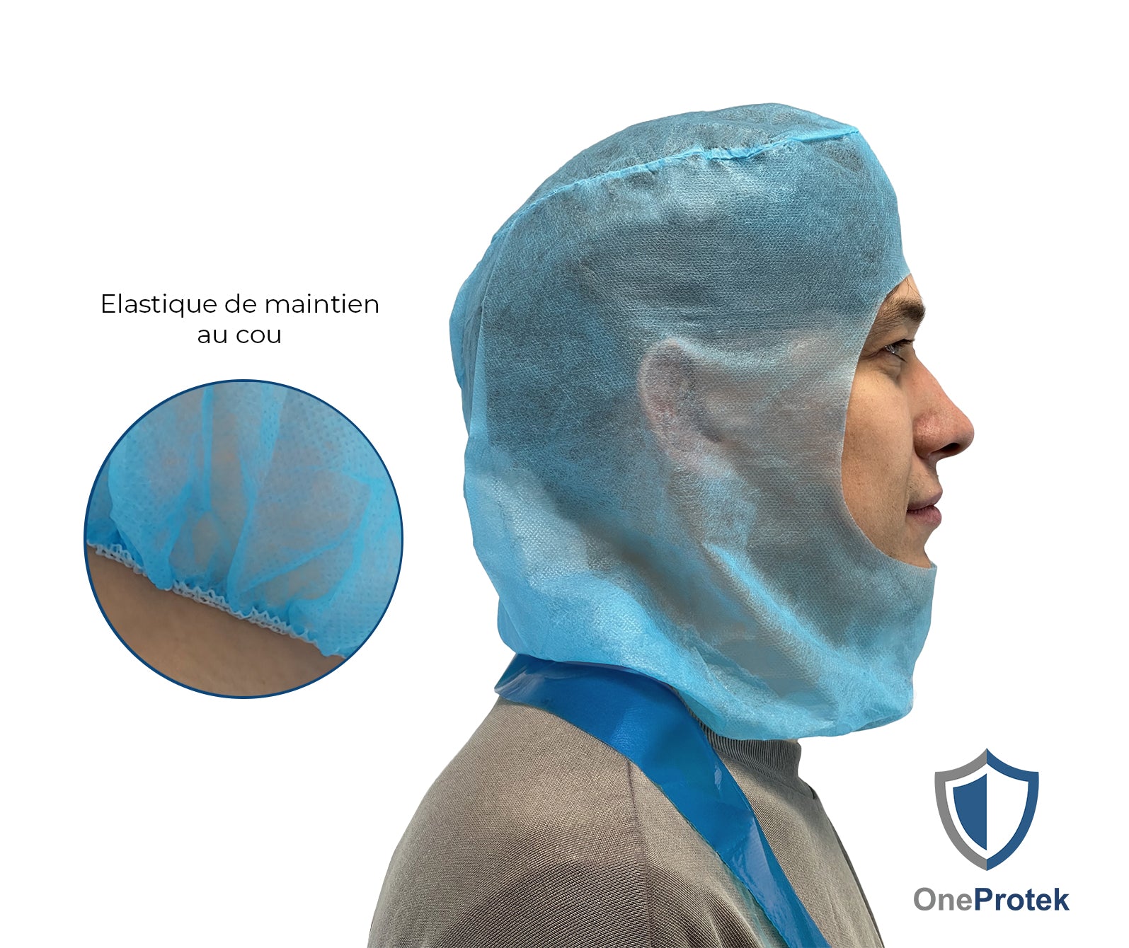 ONEPROTEK Cagoules Jetables PP Non-tissé – Carton de 5 sachets de 100