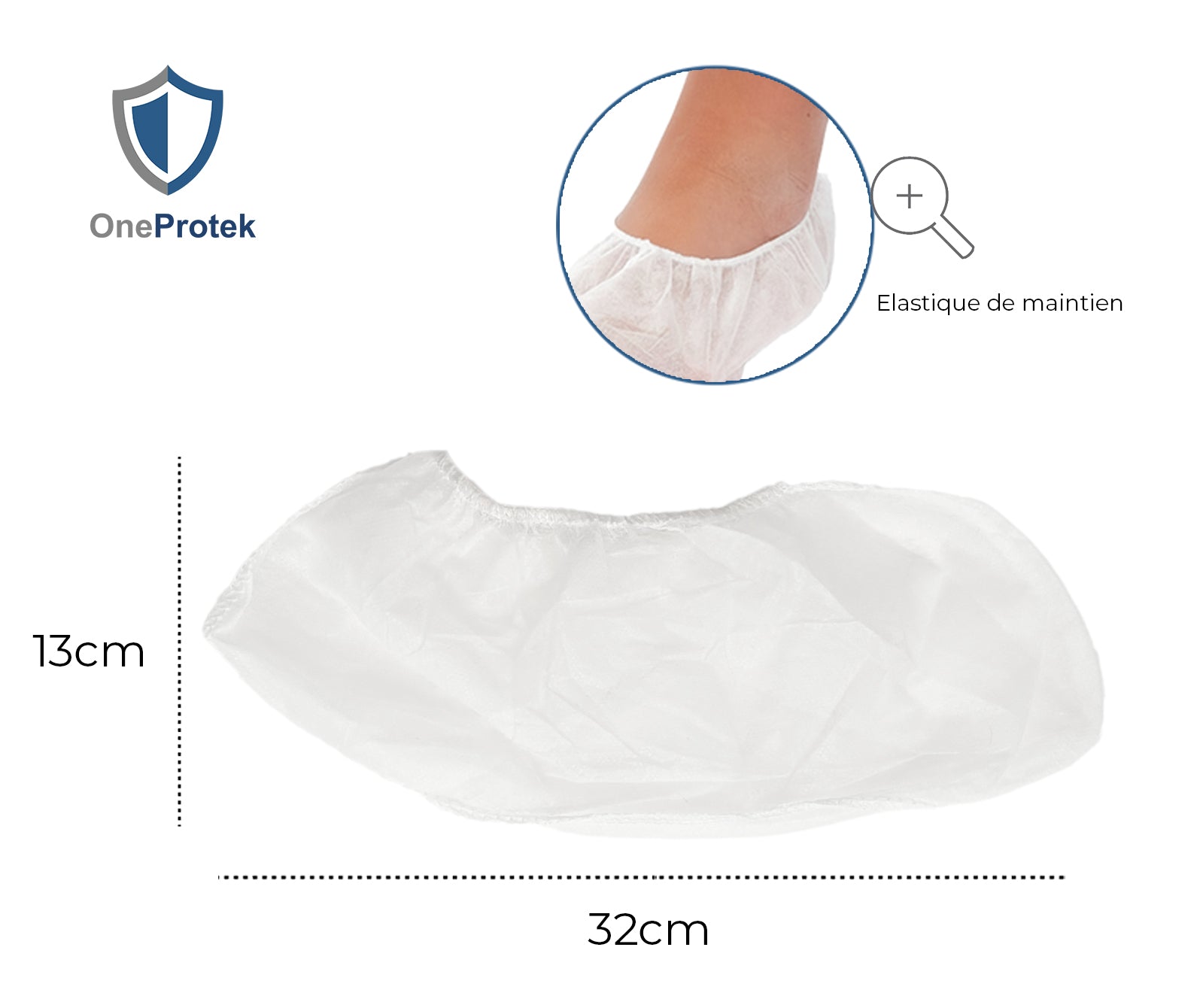 ONEPROTEK Chaussettes Jetables à Usage Unique – Carton de 20 sachets de 100