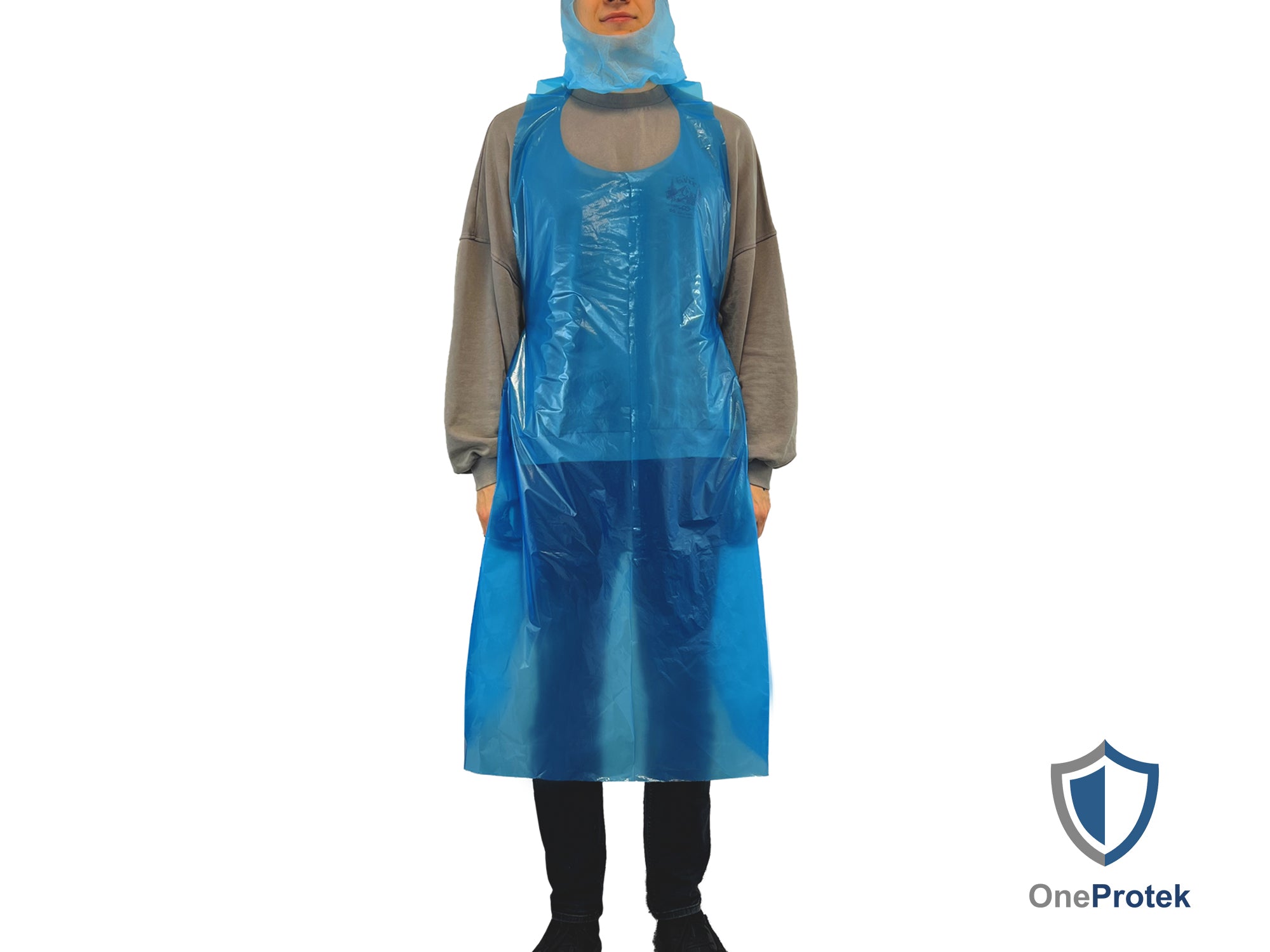 ONEPROTEK Tabliers de Protection Épais Jetables en Liasse 135×80 cm – Carton de 10 sachets de 50 – Bleu