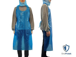 Tabliers de Protection Épais Jetables en Liasse 135×80 cm – Carton de 10 sachets de 50 – Bleu