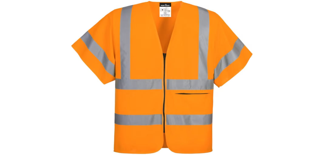 Gilet Zippé Demi-Manches HiVisTex Couverture Épaules Portwest