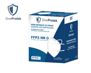 ONEPROTEK Masques de Protection Respiratoire FFP2 NR D – Carton de 30 boîtes de 30 – Emballage individuel