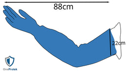 Gants Longs en Polyéthylène LDPE 88cm (Carton de 10 sachets de 100, Bleu)