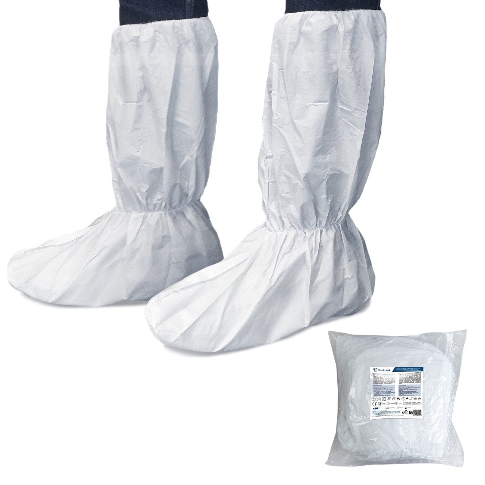 ONEPROTEK Surbottes de Protection Type 6B Jetables – Carton de 8 sachets de 50