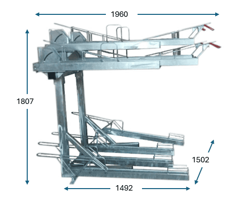 Range vélo à 2 étages