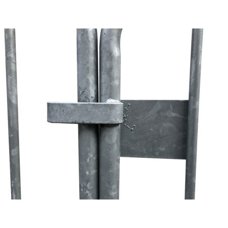 Barrière police acier galvanisé avec plaque