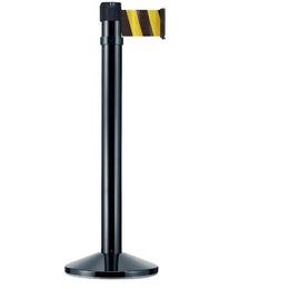 Poteau de guidage chromé à sangle 4m×100mm rouge – Base lestée, anti-panique, intérieur