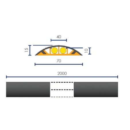 Passe-câble intérieur rigide avec adhésif