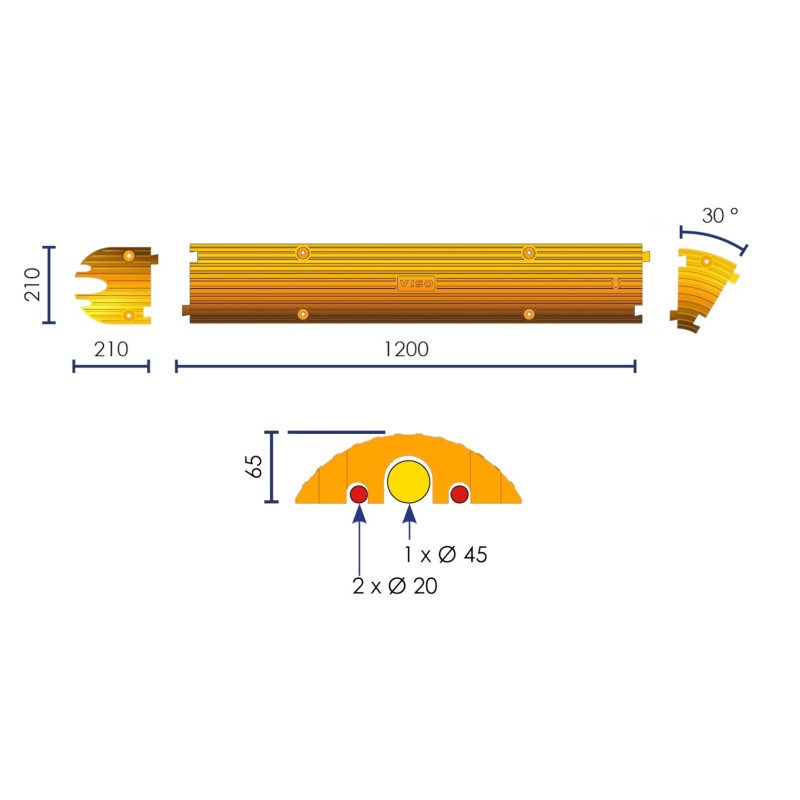 Passe-câbles en caoutchouc 3 canaux