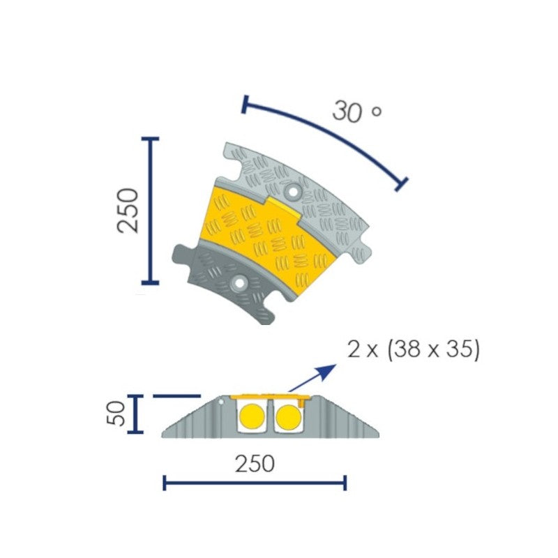 Angle pour passe-câbles à capot