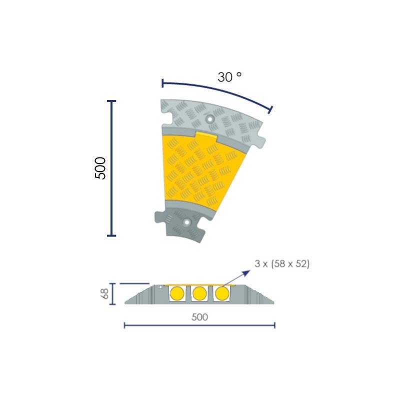 Angle pour passe-câbles à capot