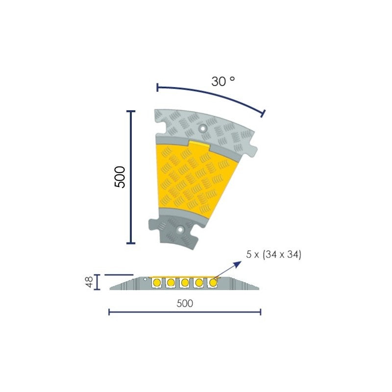 Angle pour passe-câbles à capot