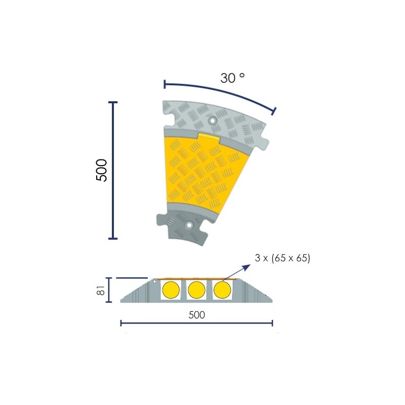 Angle pour passe-câbles à capot
