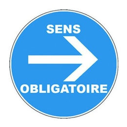 Panneau PVC adhésif rond Ø 280 mm - signalisation chantier, entrepôt et ERP, conforme NF