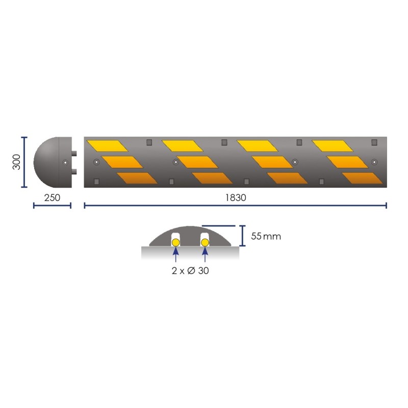 Embout de ralentisseur monobloc haute visibilité EASYSPEED