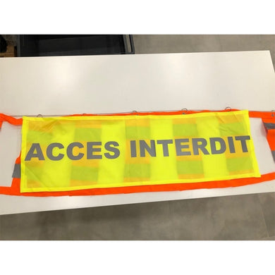 Tissu accessoire pour enrouleur avec bandeau de signalisation