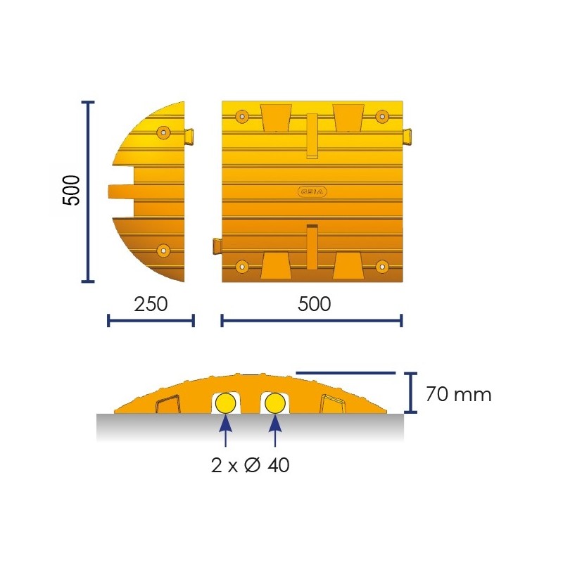 Ralentisseur poids lourds 50 T - 15 km/h
