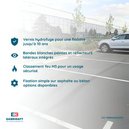 Butée de parking en bois de pin vernis hydrofuge