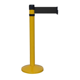 Poteau de guidage chromé à sangle 4m×100mm rouge – Base lestée, anti-panique, intérieur