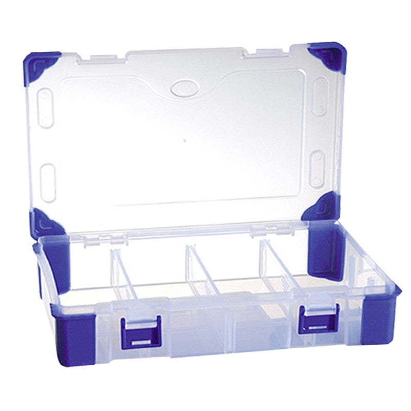 Boîte à compartiments et coins caoutchouc