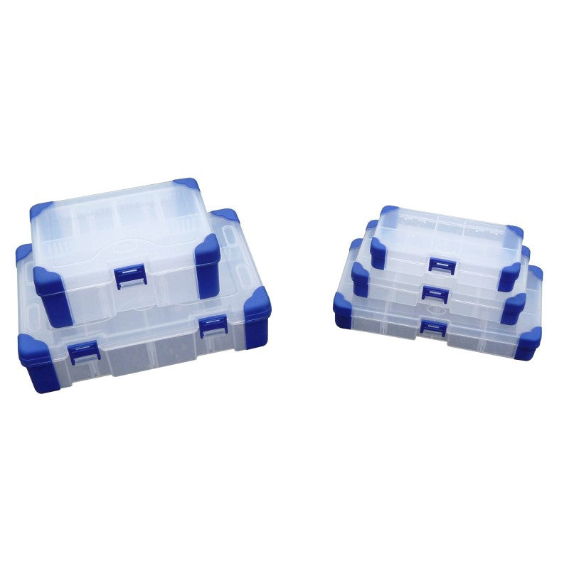 Boîte à compartiments et coins caoutchouc