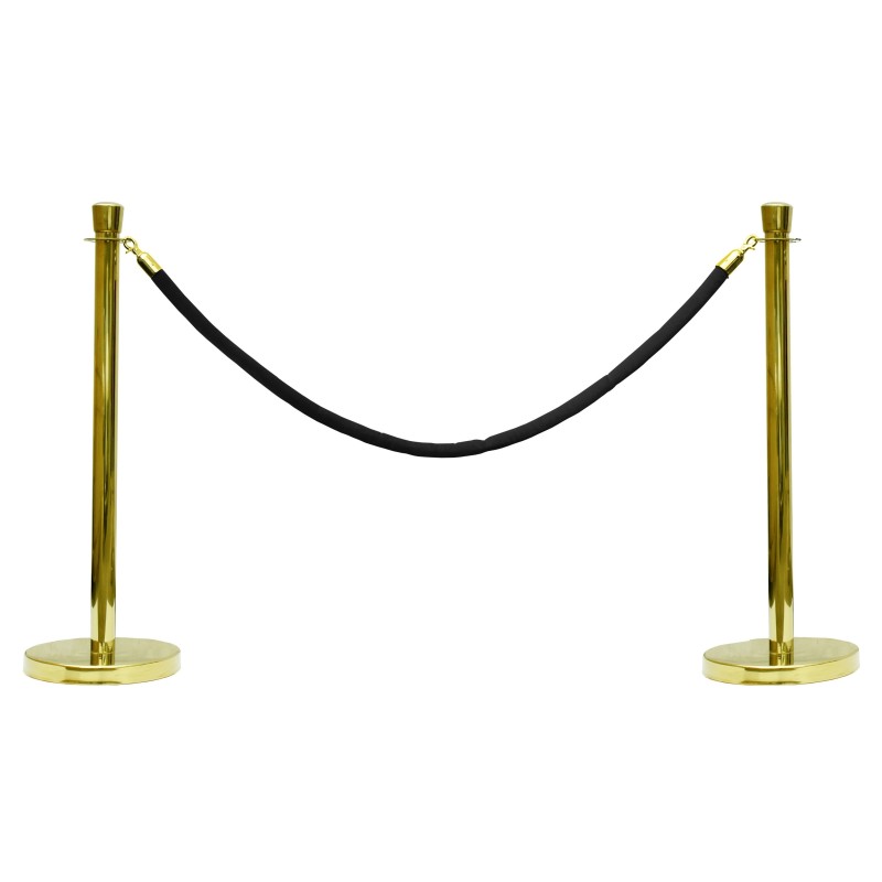 Kit poteaux laiton avec cordon 2m