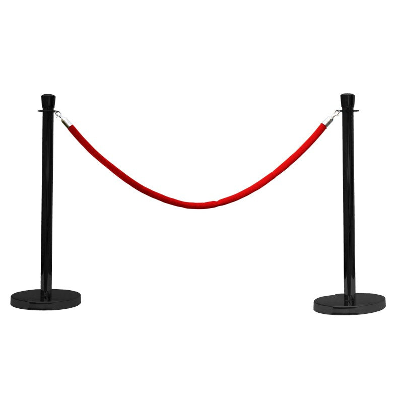 Kit poteaux noir avec cordon 2m