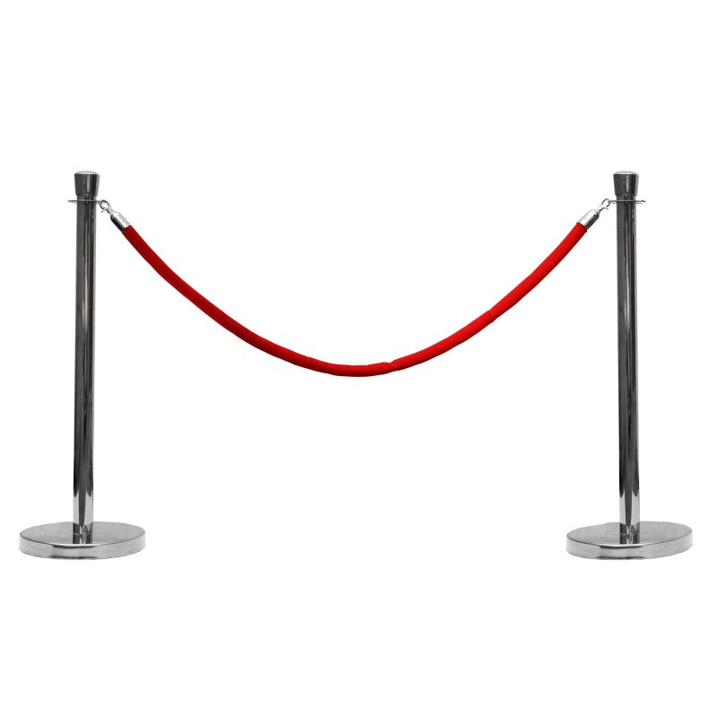 Kit poteaux chromé avec cordon 2m