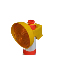 Lampe solaire Ø 180 mm pour cônes - feu orange statique + LED séquentielle, 220 × 186 mm