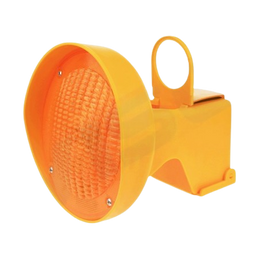 Lampe solaire Ø 180 mm pour cônes - feu orange statique + LED séquentielle, 220 × 186 mm