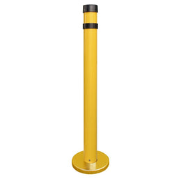 Poteau récepteur intérieur acier – 6 sangles en tête, trou fileté panneau, base lestée ou à fixer