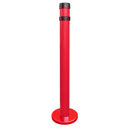 Poteau récepteur intérieur acier – 6 sangles en tête, trou fileté panneau, base lestée ou à fixer