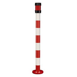 Poteau récepteur intérieur acier – 6 sangles en tête, trou fileté panneau, base lestée ou à fixer
