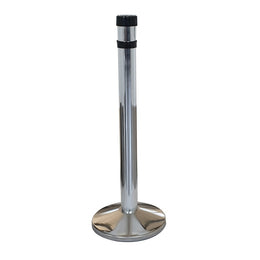 Poteau récepteur intérieur acier – 6 sangles en tête, trou fileté panneau, base lestée ou à fixer