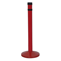 Poteau récepteur intérieur acier – 6 sangles en tête, trou fileté panneau, base lestée ou à fixer
